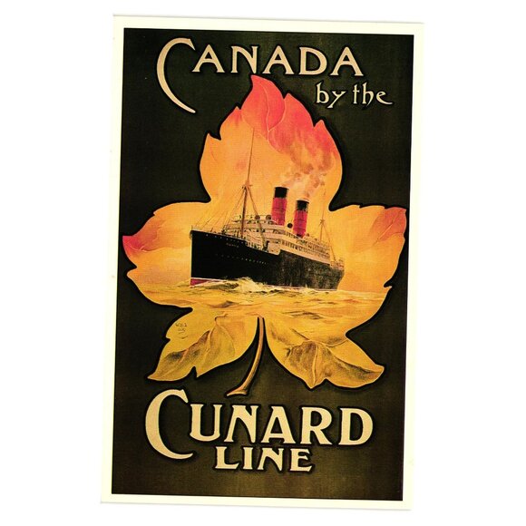 Canada Cunard Line 1990 Postcard No 4 of 23 Marine Art Posters Cruise Ship Gift - Picture 1 of 2